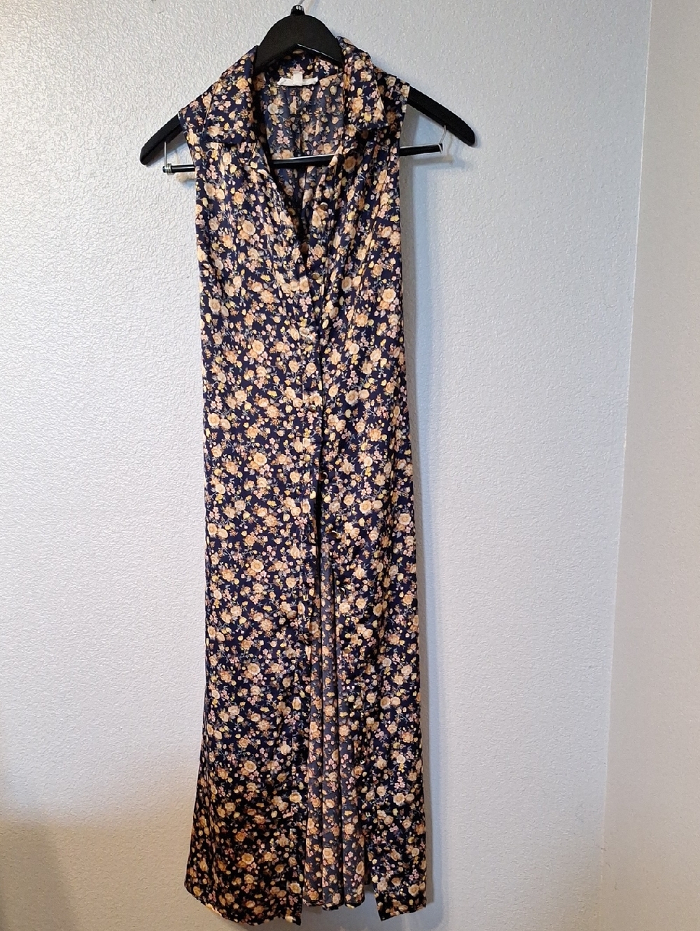 Beatiful Perseption Navy Maxi Dress with Yellow Floral Print